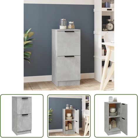 The Living Store Sideboard Betongrau 30x30x70 cm Holzwerkstoff - Schreibtisch - Regal - Sideboard - Wohnraumgestaltung - Holz Sideboard (1/5)