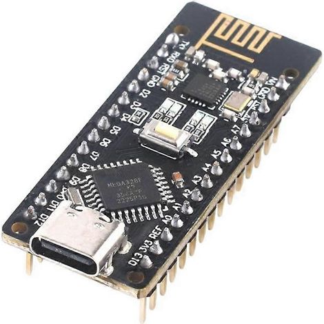 Placa RF-NanoV3.0 con módulo NRF24L01+ integrado, compatible con el microcontrolador Arduino USB-C ATmega328PB-AU. (1/5)