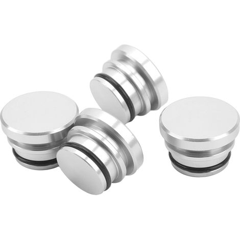 4 Stück Zigarettenanzünder-Steckdosenkappen aus Aluminiumlegierung, Staubschutz für 12-V-Zubehörstecker in Fahrzeugen, silberfarben (1/5)