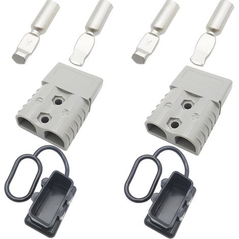 Connecteur Batterie, 120A 600V Kit de Prise de Connecteur de Déconnexion Rapide de la Batterie, Pour Voitures Camionnettes Motos (gris) (1/5)