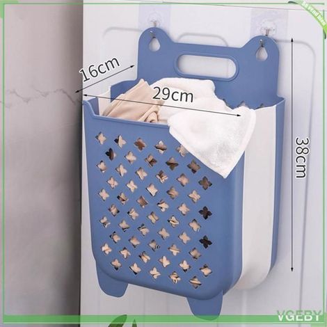 Panier à linge pliable mural - FAFEICY - Grande capacité - Conception suspendue - Couleur Bleu (1/5)