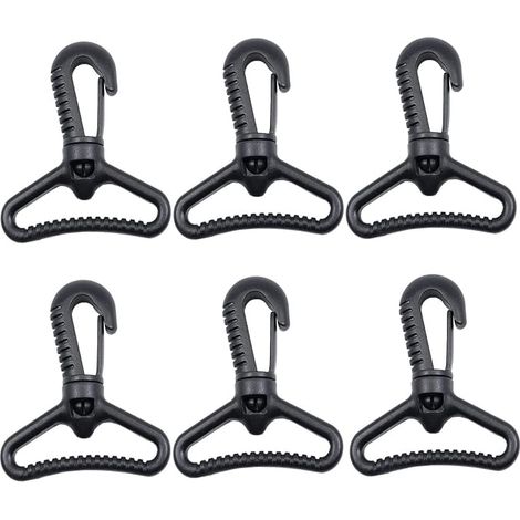 Mousquetons en plastique, mousqueton pivotant en plastique pour porte de poussée - Mousqueton rotatif - Mousqueton rotatif - Fermoir à boucle pour sangle, Noir(3.8cm) (1/4)