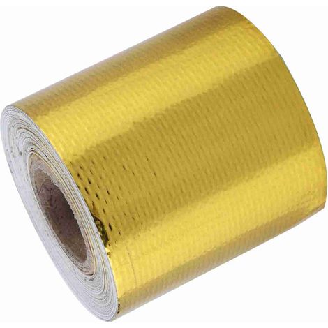 Bande adhésive aluminium réfléchissante dorée 5m x 5cm pour protection thermique pare-chaleur auto, ruban isolant résistant à la chaleur (1/5)