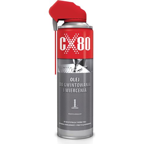 Olio CX80 per lavorazioni meccaniche: taglio, filettatura, foratura, acciaio, metallo, spray 500 ml