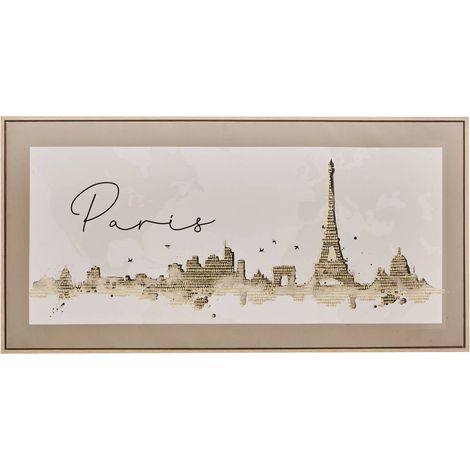 Lienzo enmarcado Marlow blanco y negro 116x58cm - Atmosphera créateur d'intérieur