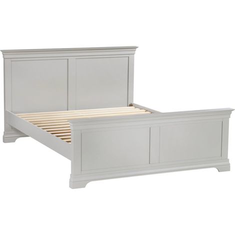 Bordeaux 5 Feet High End Bed Frame - L218 x W167 x H105 cm - Pebble Grey
