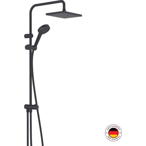 Hansgrohe Vernis Shape - Conjunto de ducha Showerpipe 230 Reno, negro mate 26282670 (1/5)