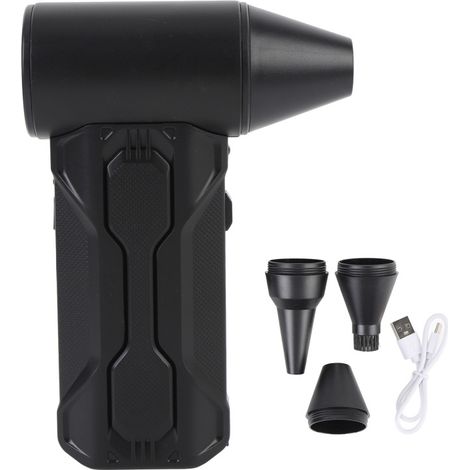 Souffleur d'air comprimé à 3 vitesses (160 000 tr/min) avec lumière LED, rechargeable et sans fil, pour le nettoyage des claviers d'ordinateurs et de voitures. (1/5)