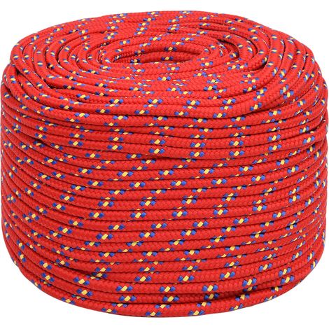 vidaXL Multipurpose Utility Rope 10 mm 100 m Red PP 645 kg Max Load