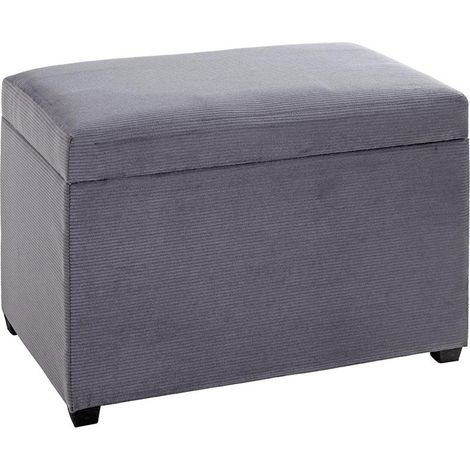 Banc Coffre de Rangement Côtelé "Timmy" 58cm Gris