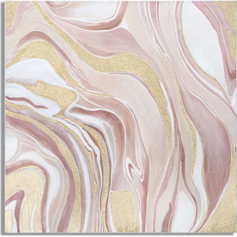 Toile Peinture Déco "Pinkly" 80x80cm Multicolore (1/5)