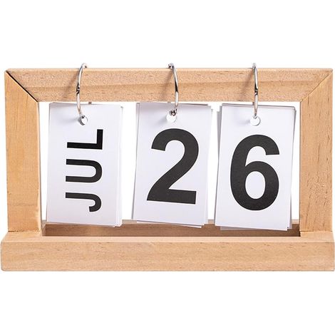 Calendrier perpétuel - Calendrier de bureau style rétro vintage avec cadre en bois (1/5)