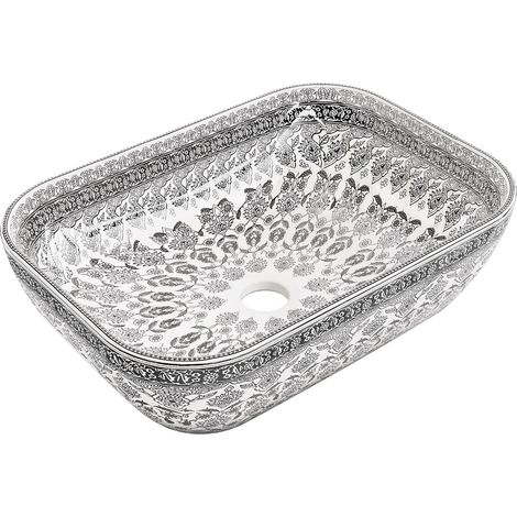 Mexen Rita lavabo sobre encimera 45 x 32 cm, patrón blanco/negro - 21084586 (1/3)