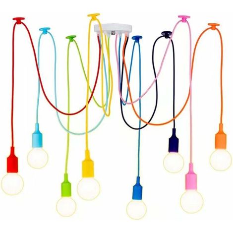 Couleur lustre déesse fleur dispersée longue araignée lampe personnalité mode lampe décorative lampe de restaurant (1/4)