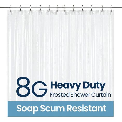 Tenda da doccia, tenda da doccia in PEVA 8G per vasca da bagno e bagno, antimuffa con 12 ganci per tenda da doccia, opaca, 180 cm x 180 cm -Crezuo