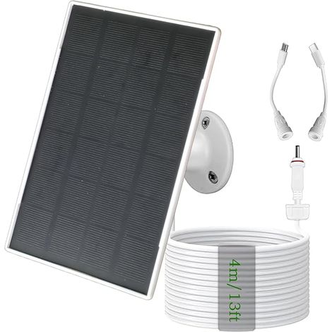 Panneau solaire 3W/5V avec batterie intégrée 6000 mAh,ports DC/USB-C/micro USB, chargement multi-appareils, (1/5)
