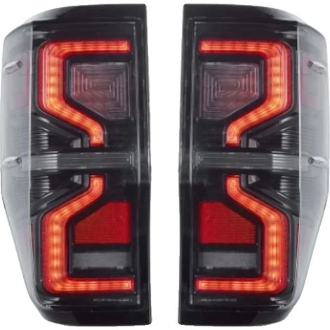 Juego de luces traseras, tecnología LED, ajuste directo para Ford Ranger 2012-2018, transparentes, 2 unidades. (1/2)