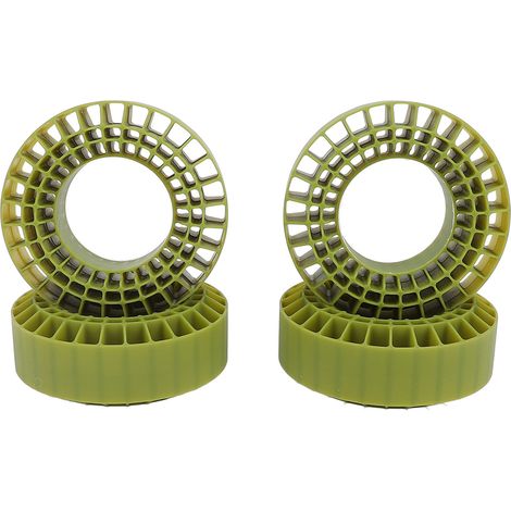 Lot de 4 inserts en silicone pour pneus de 1,9 pouce (48 mm) pour voitures crawler 1/10 SCX10. Excellent maintien des flancs. Couleur : vert. Dimensions : 108 x 42 mm. (1/5)
