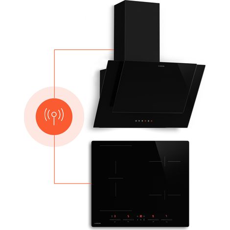Klarstein HaloSync Induktionskochfeld mit Dunstabzug 60 cm – 4 Zonen, 8400W Boost, Touch-Slider, Flexzone, Timer, Kindersicherung, Restwärmeanzeige, integrierter Dunstabzug, Ceran-Oberfläche (1/5)