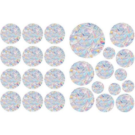 Stickers pour fenêtre Soleil - Bouquet + Oiseau enroulé - Décoration statique arc-en-ciel - Pour surfaces vitrées - Effet réfléchissant la lumière - Décoration intérieure - Multicolore - Taille unique (1/5)