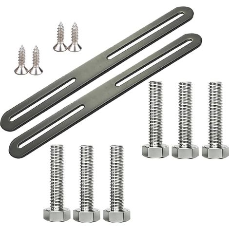 Kit Support Boite Aux Lettres Acier Inoxydable Equerre Plate Noir (1/5)