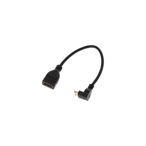Mini USB coudé à 90 degrés, compatible HDMI mâle vers HDMI femelle -