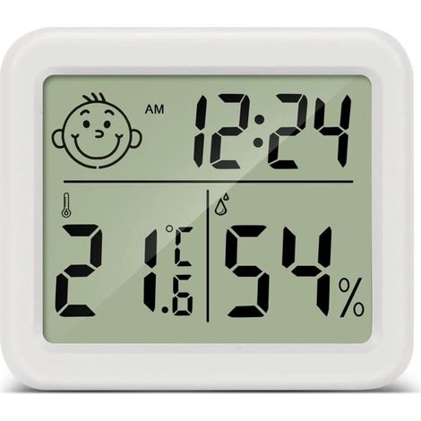 Thermomètre-hygromètre numérique LCD pour la maison, mesure de la température et de l'humidité intérieures, idéal pour le salon, l'entrepôt, la chambre de bébé et le dressing. (1/5)