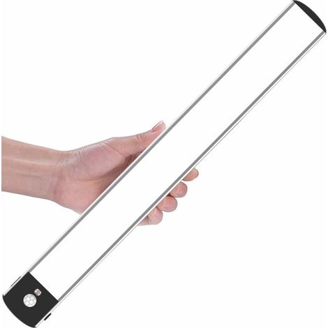 RHG Lampe capt de mouvement, 108 lampes de placard à LED, éclairage sans fil rechargeable réglable sous l'armoire, bandes d'éclairage de nuit pour garage de garage-(40cm)