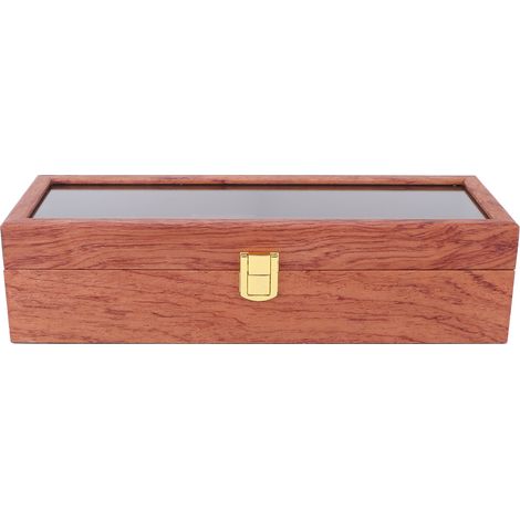 Coffret de rangement pour montres 6 emplacements, boîte à montres de luxe avec vitrine, organisateur pour bijoux (1/5)