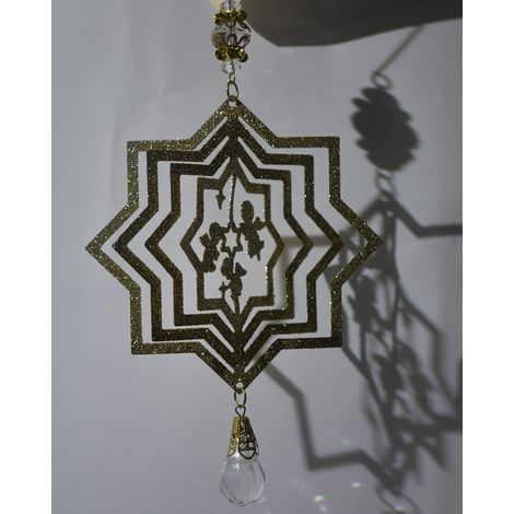 Stella 3d per addobbi albero di natale in oro metallo da decorazioni natalizi (1/5)