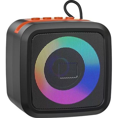 Enceinte Bluetooth portable avec LED RGB, diaphragme de basses, connectivité TWS, radio FM, veilleuse, enceinte portable d'extérieur (1/3)