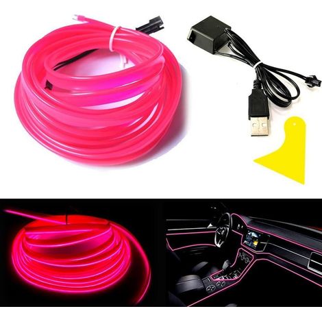 EL-Draht 10M Pink USB Neonlichtröhre flexibel für Auto Innenraum Deko (1/5)