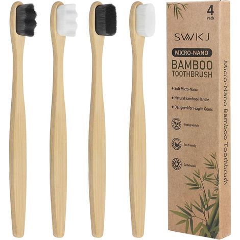 4 x Micro-Nano Soft Bamboo Toothbrushes with 20,000 Bristles (1/5)