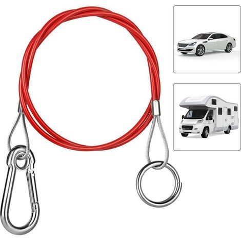 KFZ Abreisseil 1m mit Haken und Ring für Anhänger & Wohnwagen (1/5)