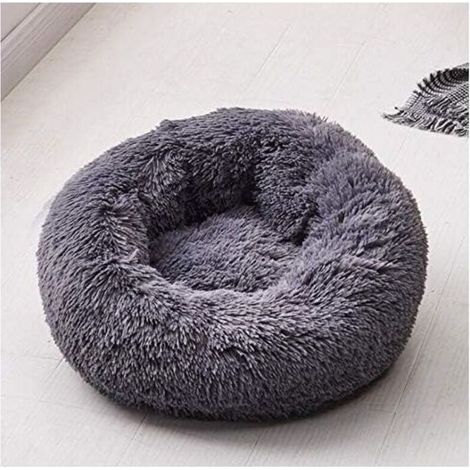 YMYNY Sleeping Round Basket for Dogs and Cats, Plush Basket, Pillow, Thick Mattress, Round Winter Bed for Pets (XS/40 cm, Dark Grey) (1/4)