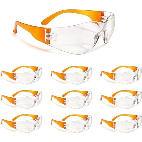 Lot de 10 lunettes de sécurité enveloppantes anti-buée pour le travail, le bricolage et l'extérieur, pour le travail, le bricolage, le tir et les activités de plein air (1/5)