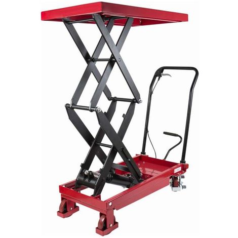 [GEBRAUCHT] B-Ware STIER Doppelscheren-Hubtischwagen 350kg Traglast Hubtischwagen 1300mm Höhe 105kg