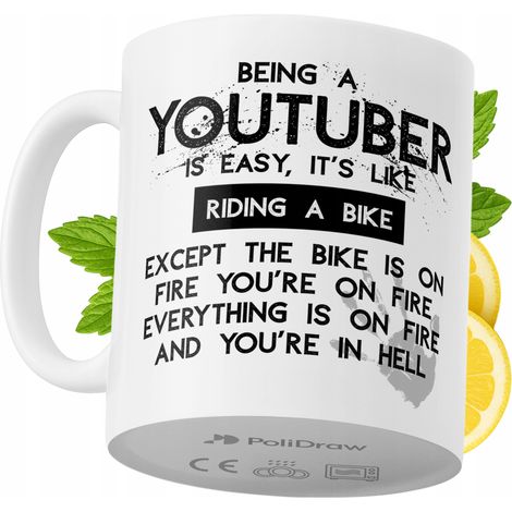 Lustige Tasse für YouTuber – Kaffee- oder Teetasse mit witzigem Textdesign – ideal für Geburtstage, Namenstage, Feiertage und besondere Anlässe. Hochwertige Tasse für Zuhause, Büro und Arbeit. Farbe: 