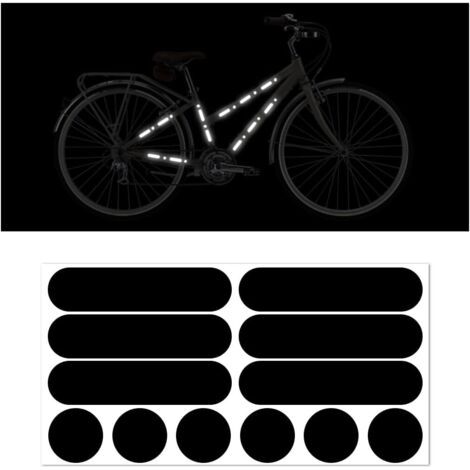 12PCS Autocollants Nuit Réfléchissants, Bande Réfléchissante, Stickers Imperméables Auto-adhésives Avertissement Sécurité Décoration Stripe, pour Voiture Vélo Casque Moto Poussette