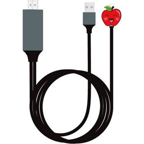 Adaptateur Lightning vers HDMI certifié MFi, câble TV HD pour iPhone, iPad, iPod, sortie vidéo 1080p numérique, connecteur AV officiel, compatible Apple. (1/4)