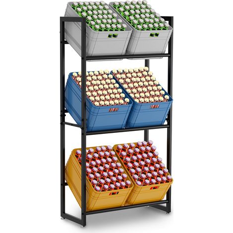 Randaco 2 piezas Estantería para Cajas de Bebidas Estantería con Patas para Cajas de Bebidas 6 Cajas Soporte para Botellas 71x30x140cm