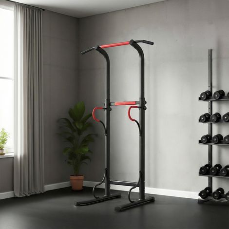 Torre de ejercicios con altura regulable, barra de dominadas y ventosas: un gimnasio en casa. (1/5)