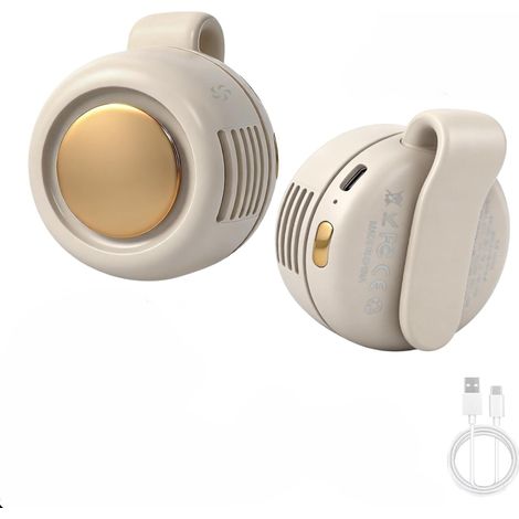 Mini ventilatore portatile a ciclone, senza pale, con clip, colore bianco, modello MF019