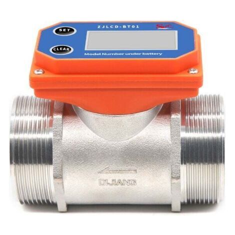 Digital Water Flow Meter Stainless Steel Flow Sensor Acid Alkali Resistance Water Flow Meter (1/4)