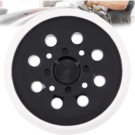 Plateau de Ponçage 125 mm avec Hook et Loop 8 Trous Compatible avec Bosch PEX 300/400 AE Ponceuse Excentrique par (Blanc)