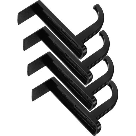 Lot de 4 Supports pour Casque en Plastique Noir Forte Adhérence, Crochet Suspendre Léger Design Simple pour Rangement Casque Travail L'école (1/5)