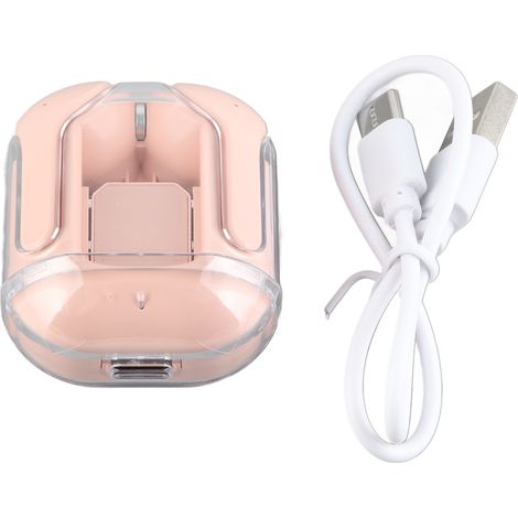Casque Bluetooth sans fil réduction bruit écran digital rechargeable rose (1/5)