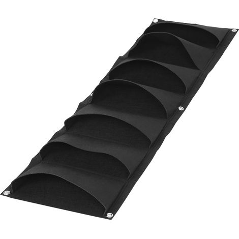 Sac de plantation pour jardin, balcon ou mur, jardinière suspendue verticale, couleur noire, 7 poches (1/5)