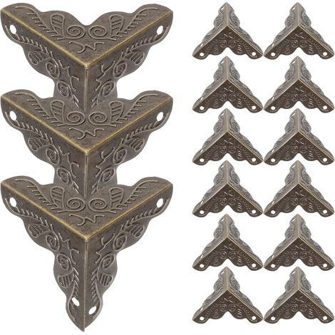 Protège-coins décoratifs, zinc, marron, pour boîtes en bois (1/5)