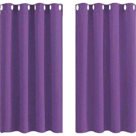 Verdunkelungsvorhang - Badezimmervorhang - Polyester - 86 x 114 cm - Hellblau - Zur Raumtrennung ohne Bohren - 2 Paneele (1/4)